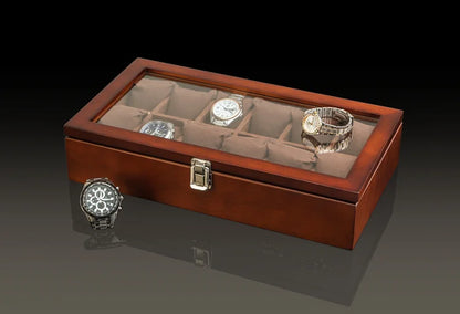 New Wood Watch Box Organizer With Glass Window Wooden Watch Display Luxury Watch Case Storage Box Watch Holder For Men