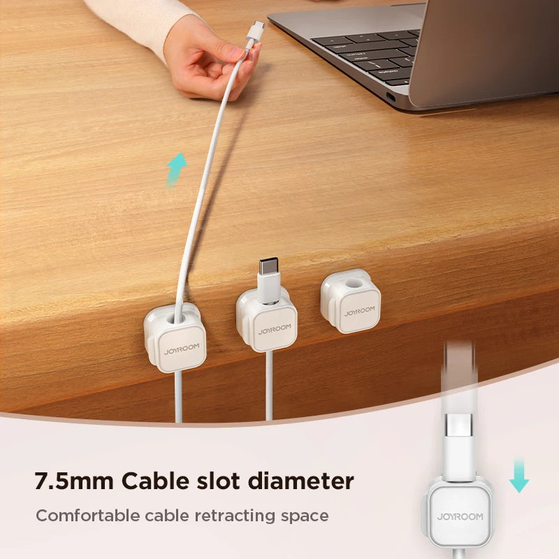 Joyroom 3/6Pcs Magnetic Cable Clip Cord Holder Adhesive Wire Holder Keeper Organizer for Home Office Under Desk Cable Management