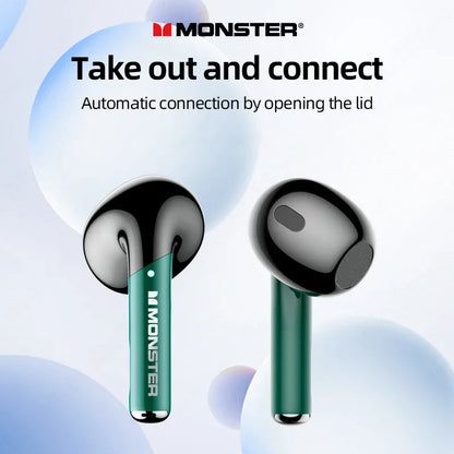 Original Monster XKT16 Bluetooth V5.3 Headphones Wireless Long Standby Headset HIFI Sound Earphones Low Latency Gaming Earbuds