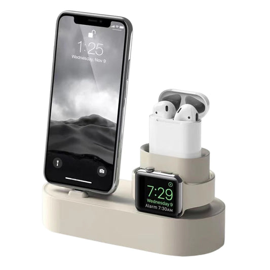 3-in-1 Phone Watch Bracket Silicone Multifunctional Charging Dock Station Anti Slip Accessories for Apple Watch iPhone Airpods