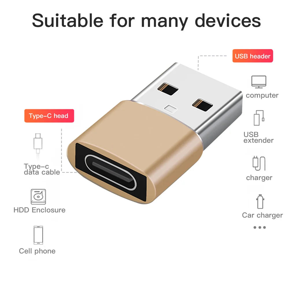 2Pcs USB To Type C OTG Adapter USB USB-C Male To Micro USB Type-c Female Converter For Macbook Samsung S20 USBC OTG Connector