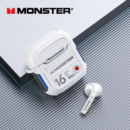 Original Monster XKT16 Bluetooth V5.3 Headphones Wireless Long Standby Headset HIFI Sound Earphones Low Latency Gaming Earbuds